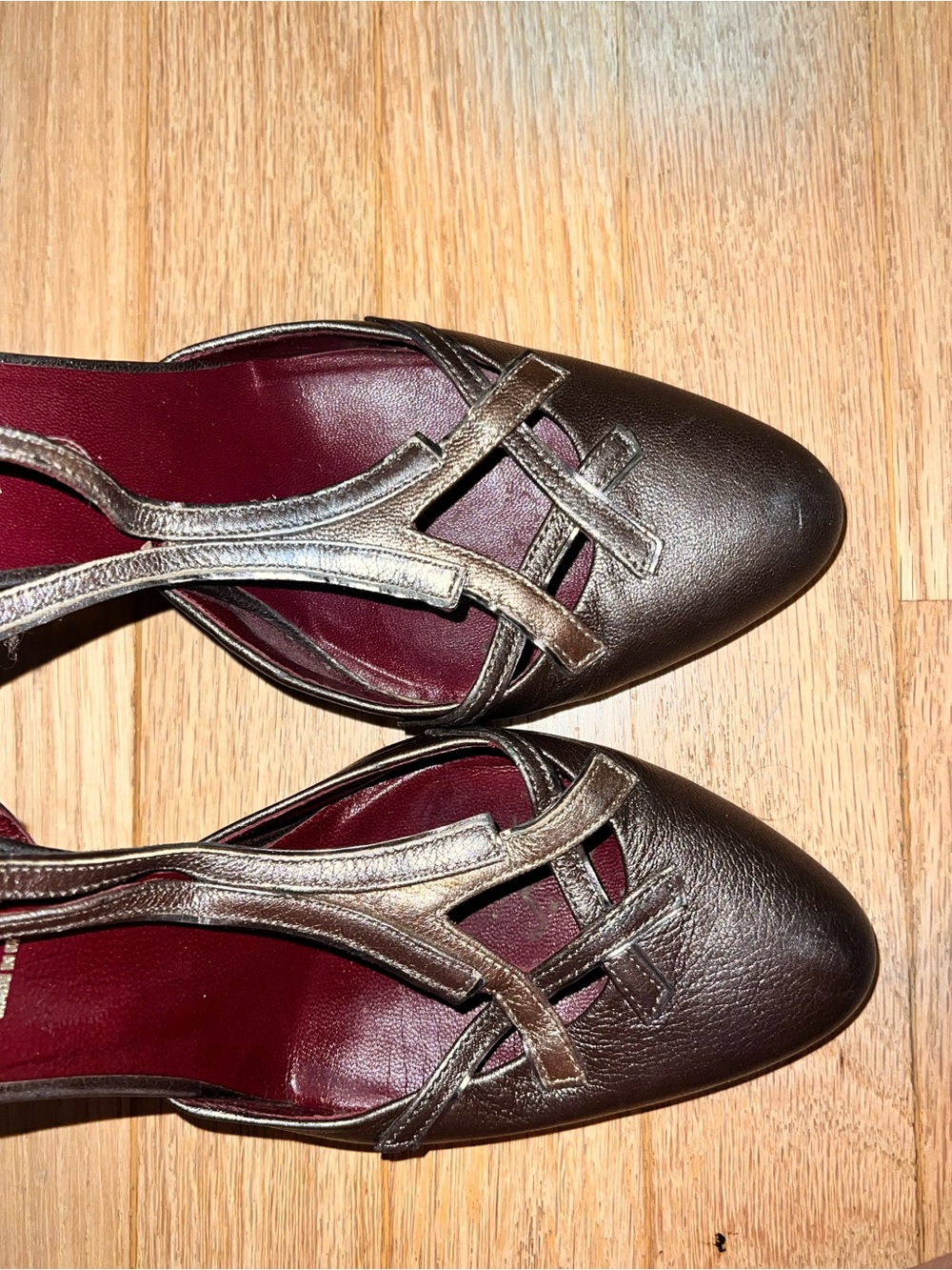 Prada Metallic Bronze Slingback Pumps - Picture 4 of 6